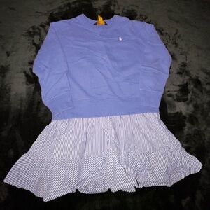 Kids Polo by Ralph Lauren Blue Sweatshirt with Striped Dress